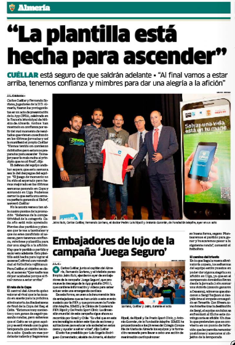 ‘Juega Seguro’, con Carlos Cuéllar, en las páginas de Marca