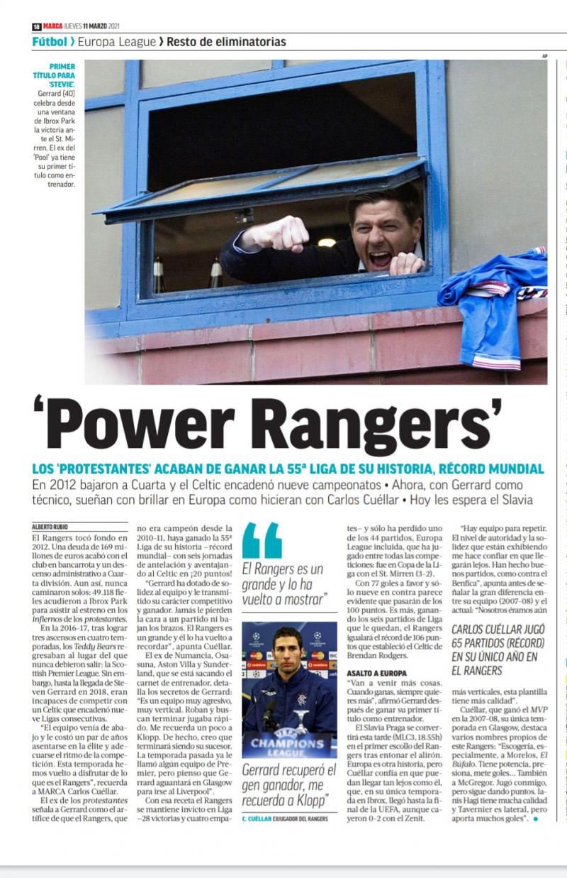 Cuéllar analiza al Rangers campeón